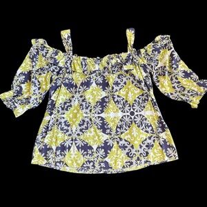 Manuhealii off shoulder blouse top rayon Large